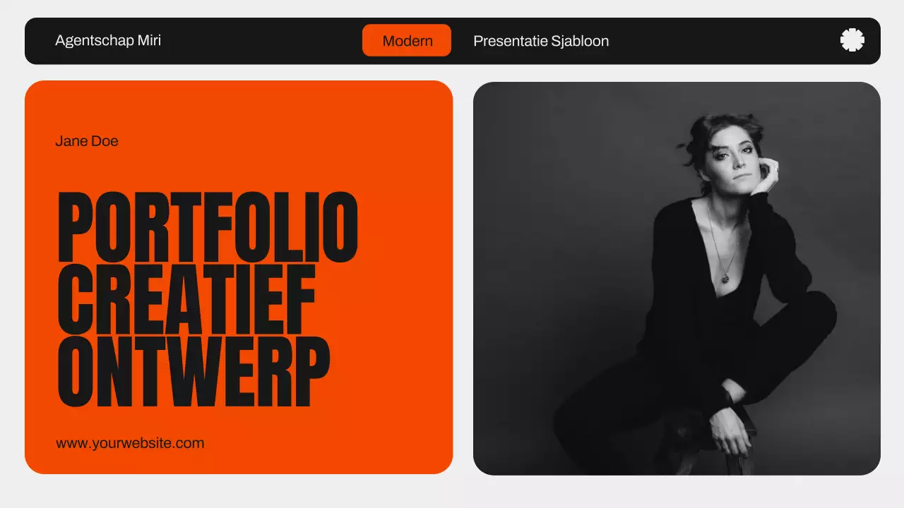 Oranje en Zwart Modern Grafisch Ontwerp Creatief Portfolio