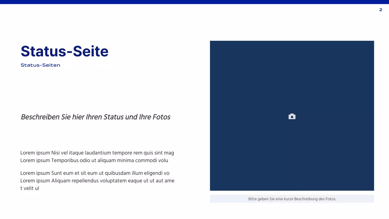 Ein einfacher Bericht in Blau und Weiß