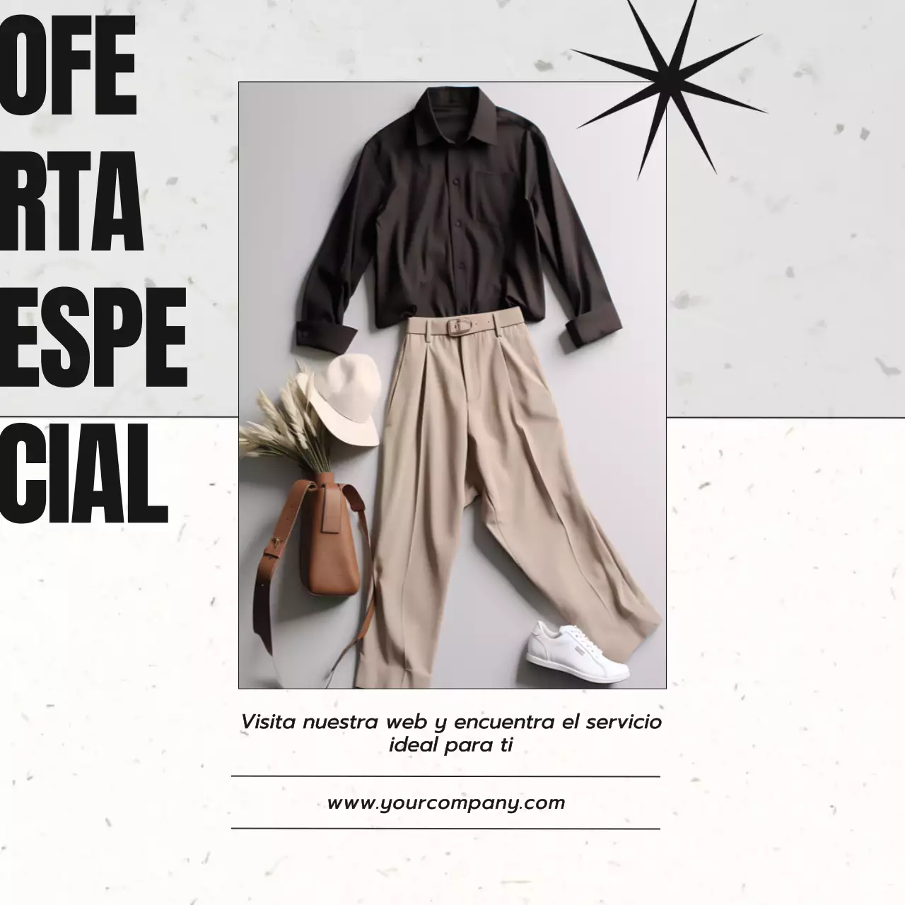 Anuncio de servicio de estilista de moda minimalista en gris y negro