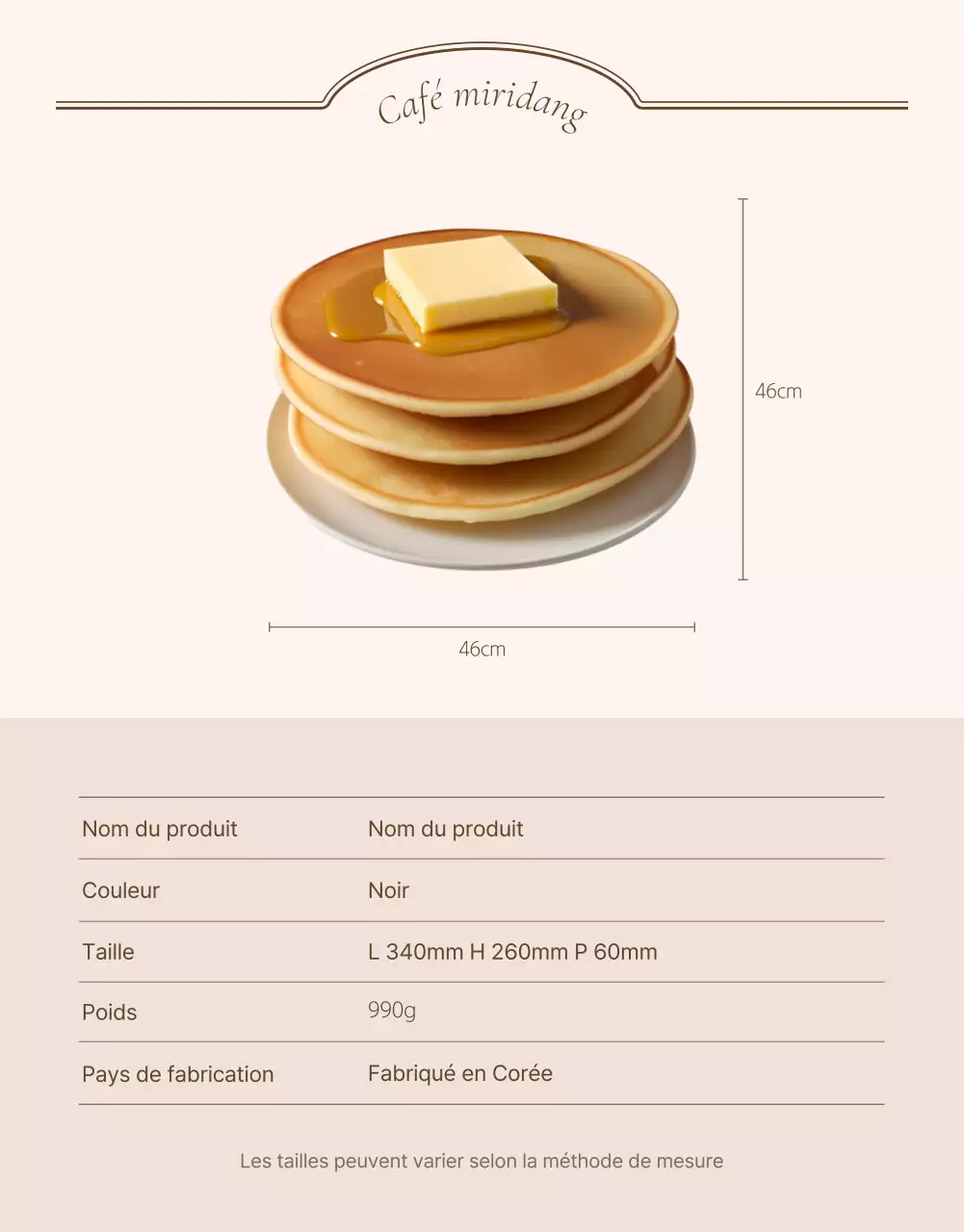 Instructions et mises en garde ou publicités pour des pages de détail vintage en ivoire et beige