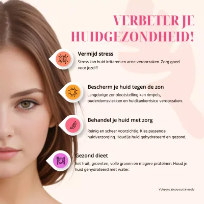 Roze en Beige Minimale Huidverzorging Infographic Gids