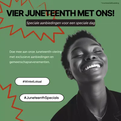 Groen en Zwart Trendy Juneteenth Viering Publiciteit