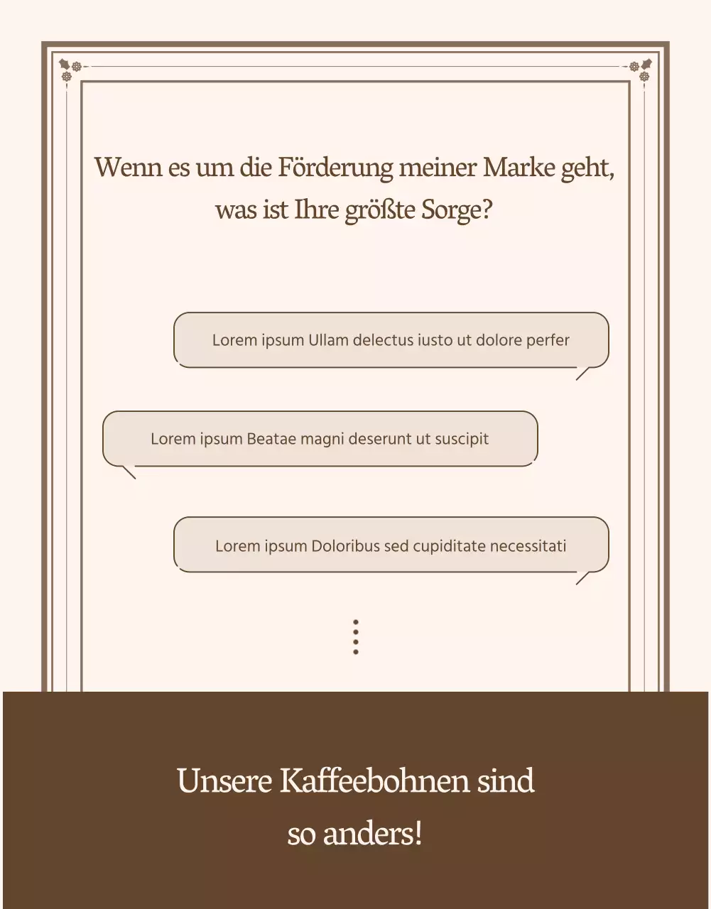 Introseite oder Anzeige für Vintage-Detailseiten in Elfenbein und Beige