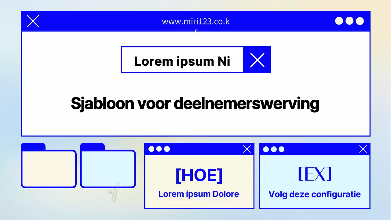 Een eenvoudige, marineblauwe en gele wervingsbrief