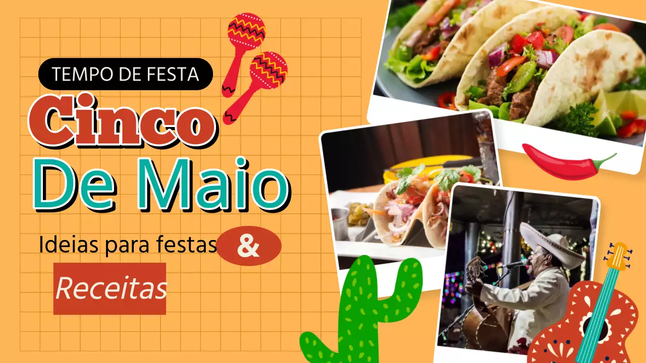 Laranja Geométrica Cinco De Mayo Festa Ideias Dicas Vídeo Guia