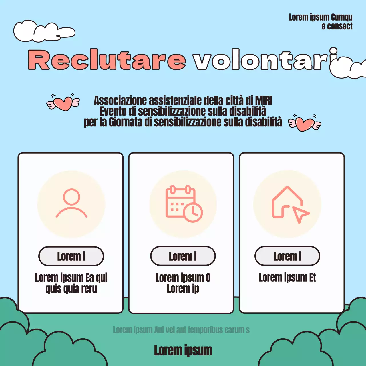 Promuovere gli eventi della Giornata della consapevolezza della disabilità in azzurro e rosso.