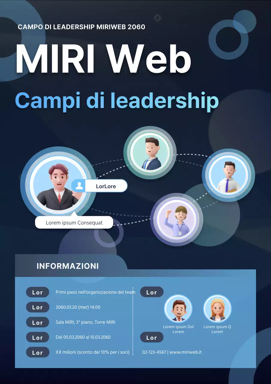 Promuovere un programma di leadership di tendenza in nero e blu