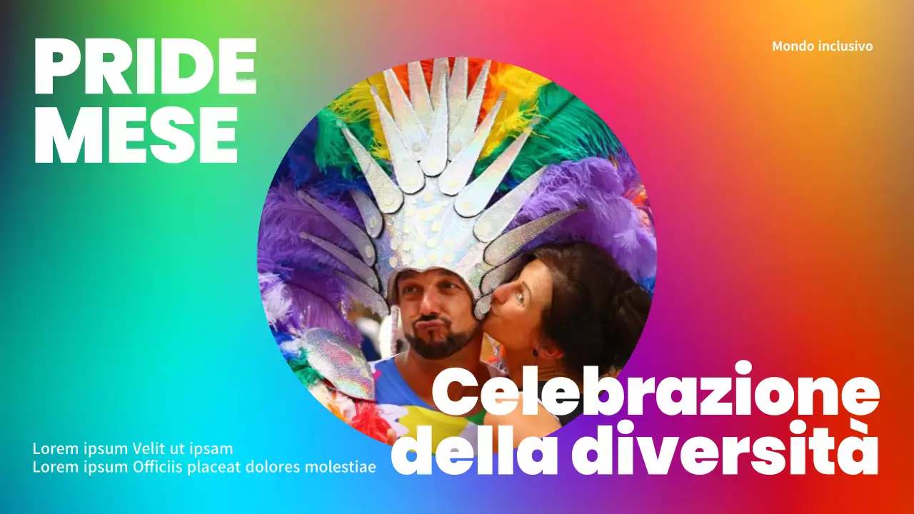 Titolo principale di tendenza per il Pride Day in un arcobaleno di colori