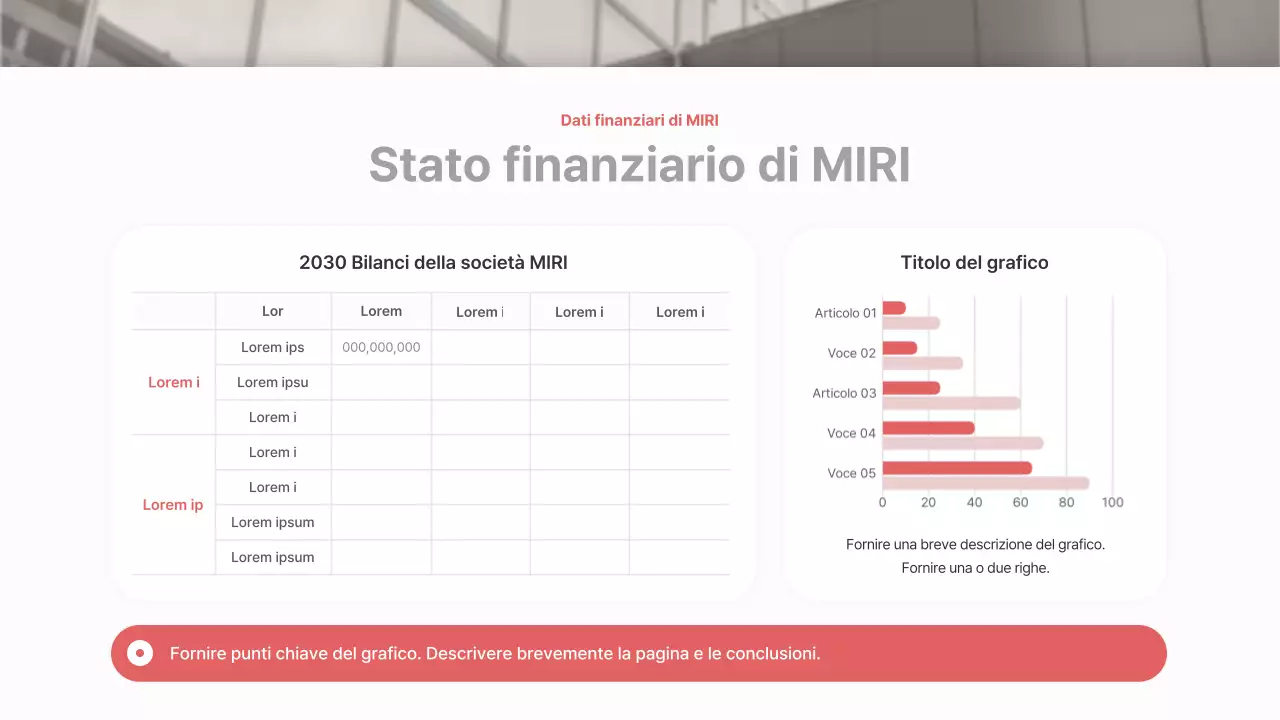 Un semplice prospetto aziendale in rosso