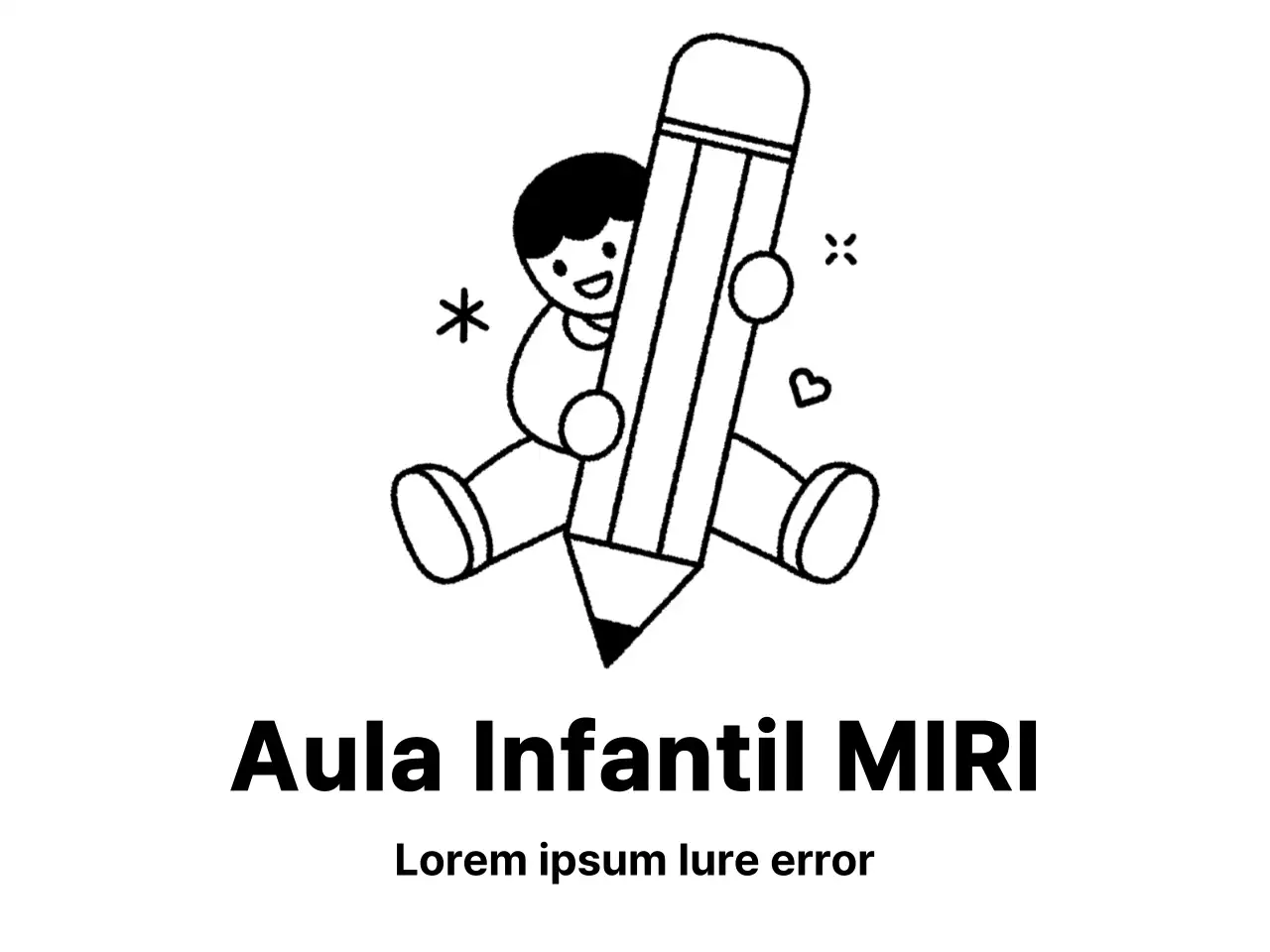 Diseño promocional para una academia con un niño sosteniendo un lápiz