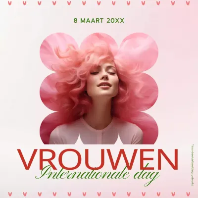 Roze en rood Trendy Internationale Vrouwendag-campagne