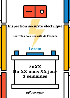 Avis de sécurité électrique simple en blanc et orange