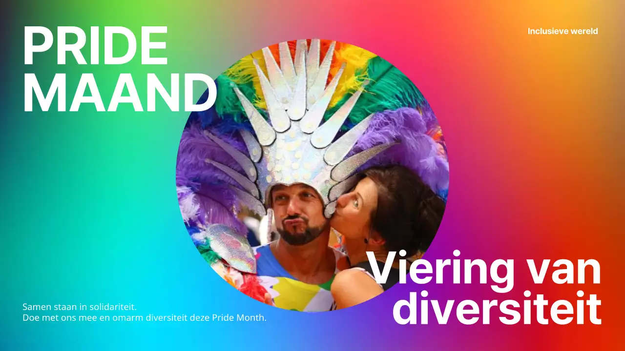 Trendy Pride Day hoofdtitel in een regenboog van kleuren