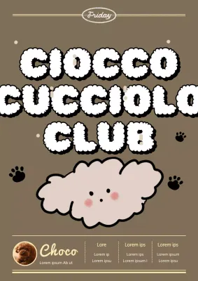 Presentazione del post di un simpatico cucciolo giallo e marrone