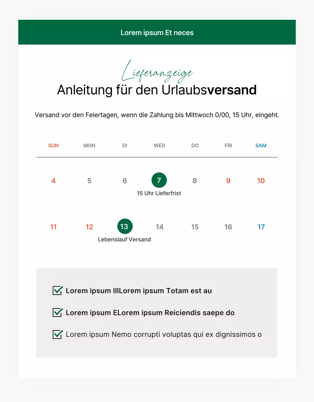 Förderung einer einfachen grün-weißen Naturkosmetik-Checkpoint-Seite