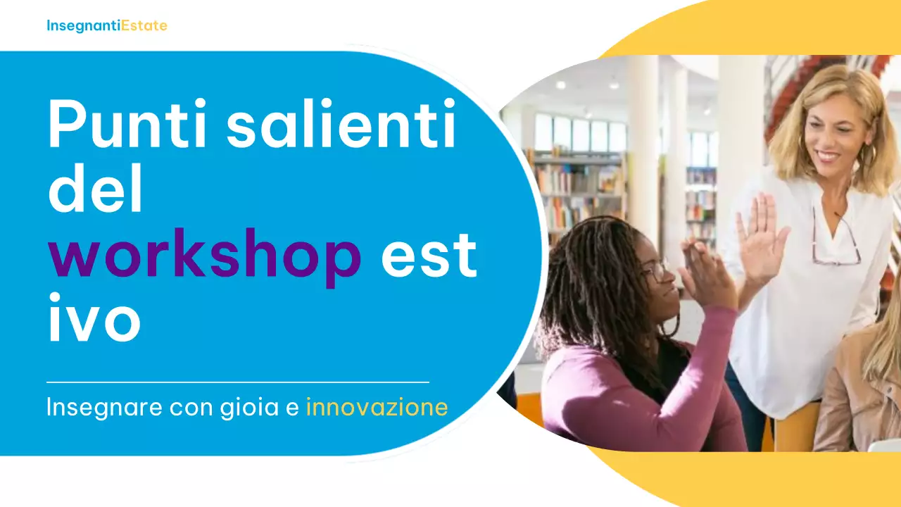 Semplice titolo principale del workshop estivo in azzurro