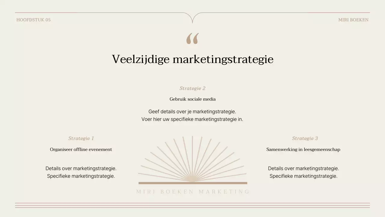 Een eenvoudig boekvoorstel in bruin en beige