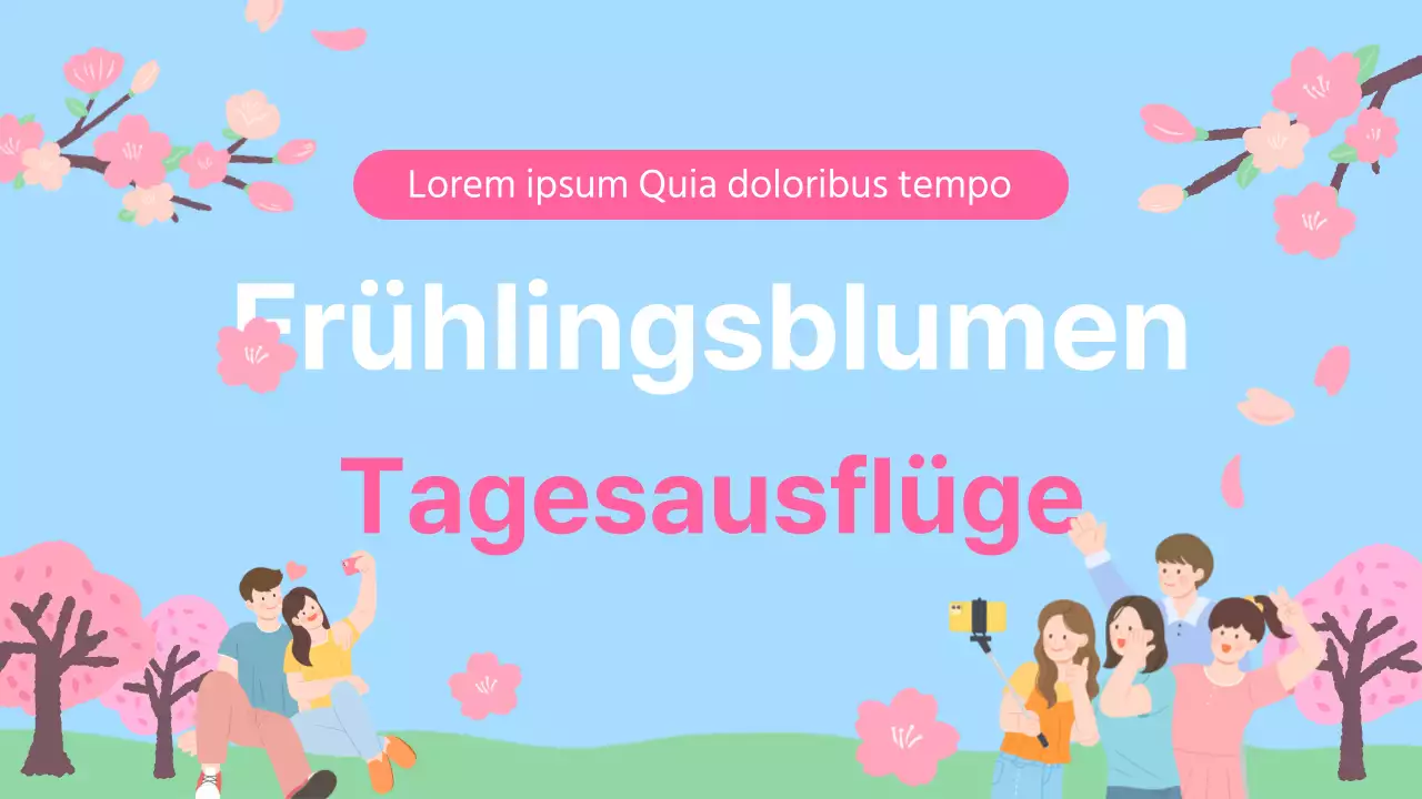 Ein schöner Frühlingsausflug in Rosa und Hellblau MainTitle