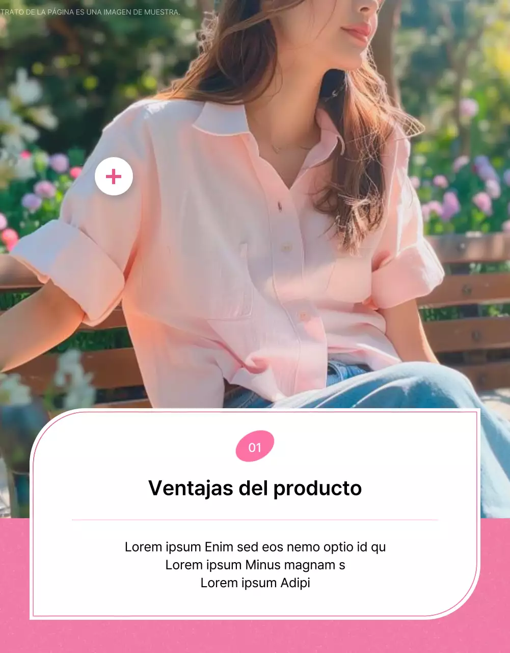 Promocione las páginas de productos de moda de primavera en rosa