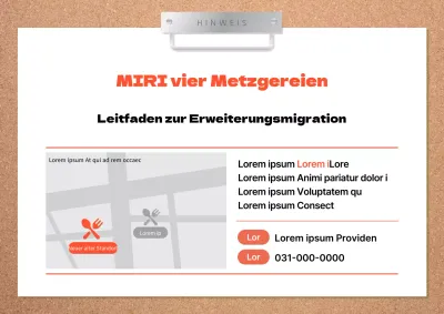 Eine einfache braune und orangefarbene Ankündigung für den Umzug des Geschäfts