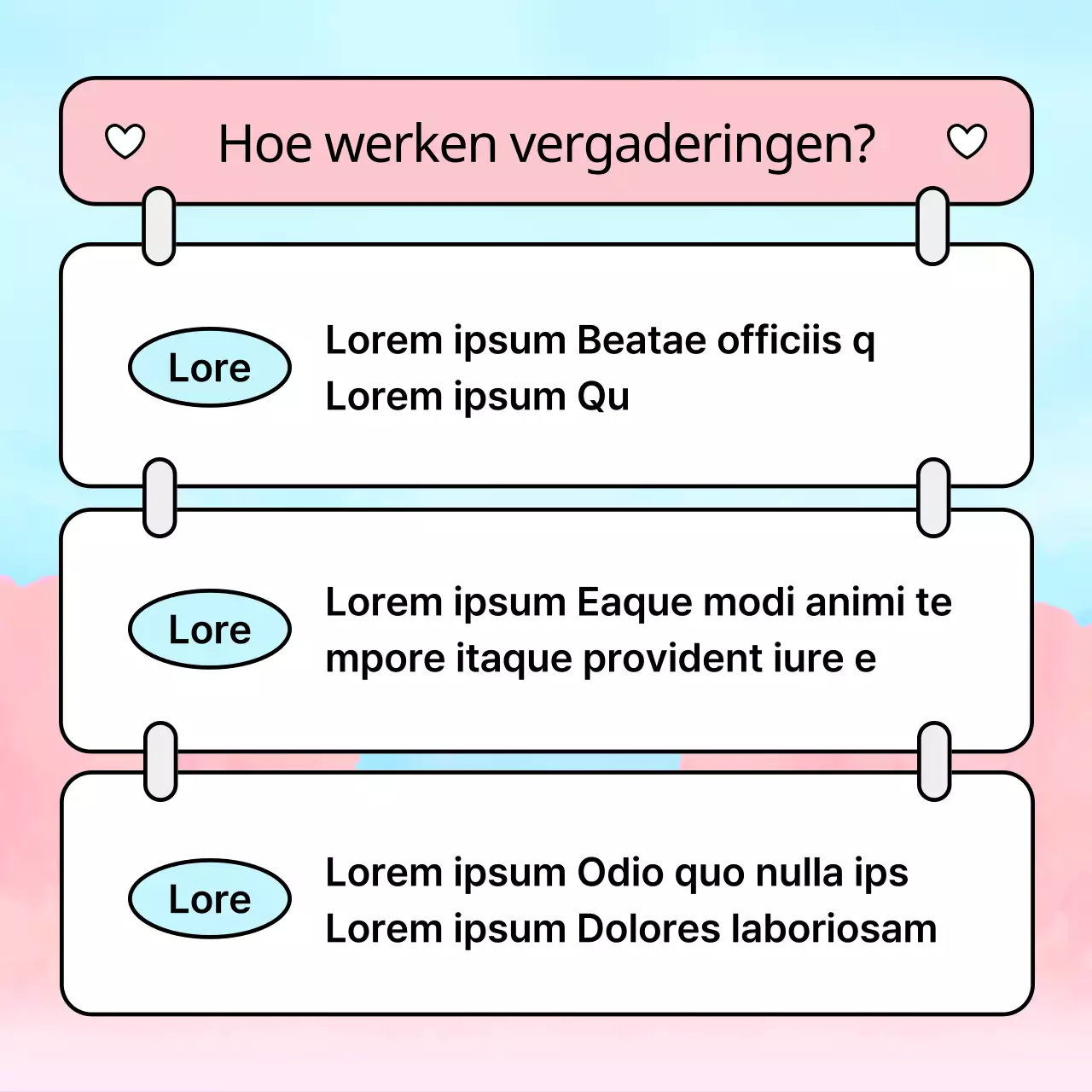 Een schattige blind date aankondiging in roze en lichtblauw