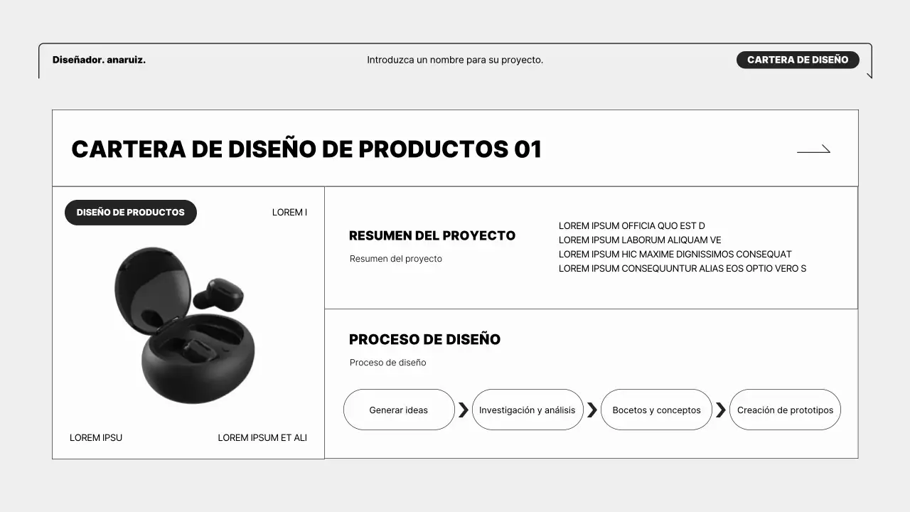 Cartera de diseño minimalista en blanco y negro