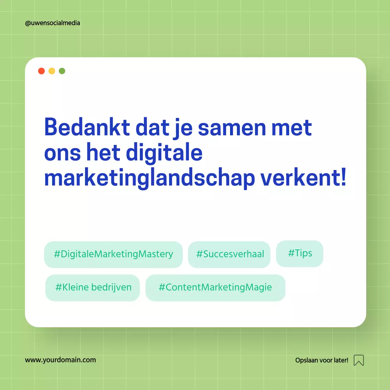Groen en Blauw Eenvoudige Digitale Marketing Tips Gids Strategie