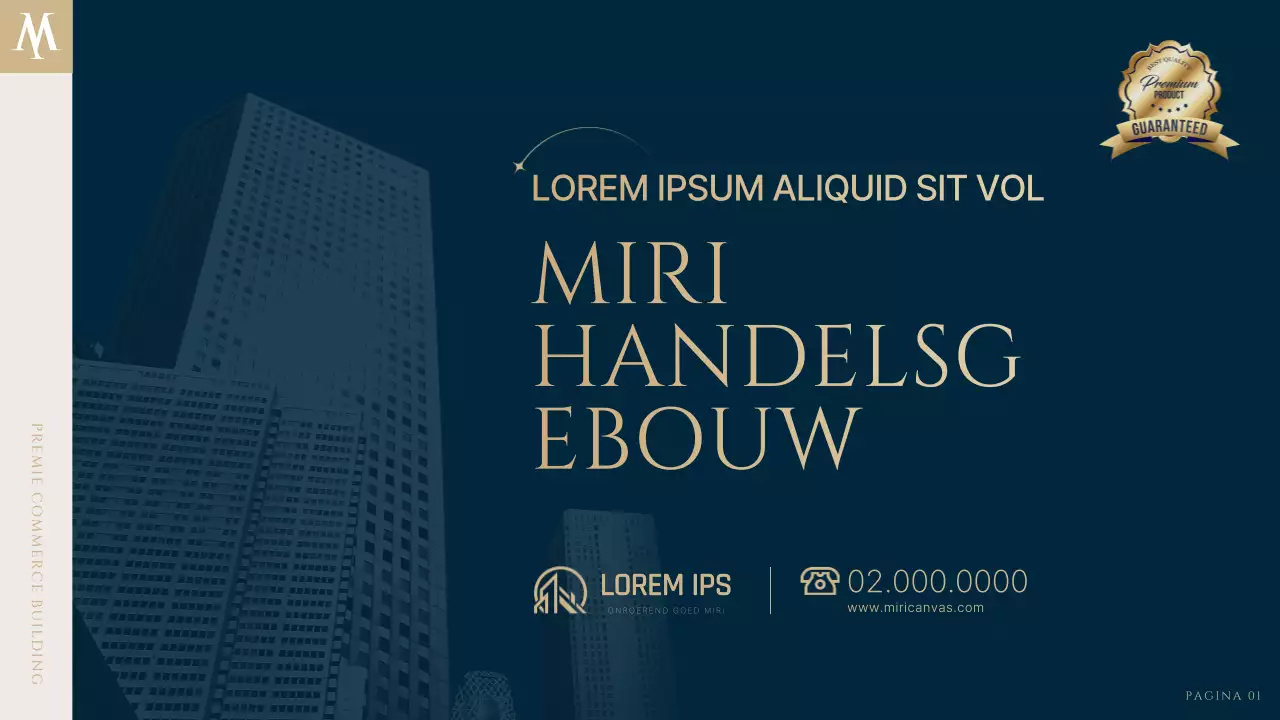 Een luxueus onroerend goed in marineblauw en goud