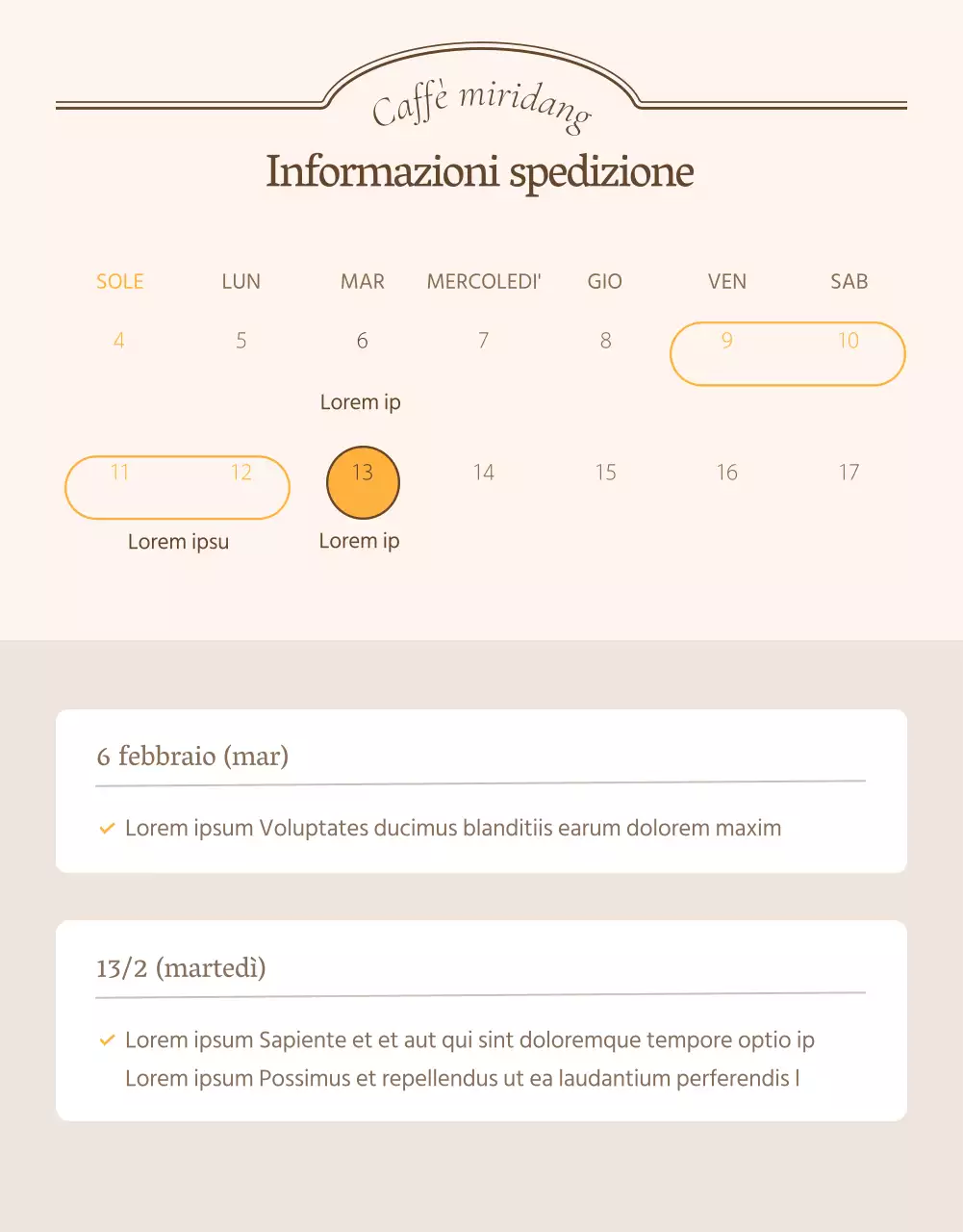 Istruzioni e avvertenze o pubblicità per le pagine di dettagli d'epoca in avorio e beige