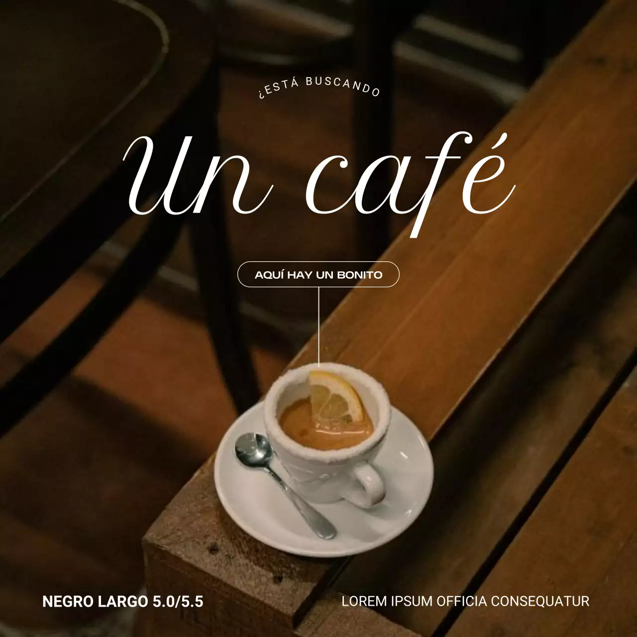 Un clásico anuncio de café en marrón y beige.