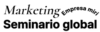 Seminario de marketing corporativo con tipografía negra