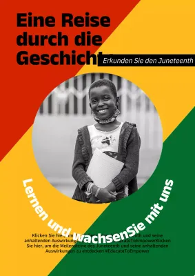 Modernes Lehrmaterial zum amerikanischen Freiheitstag in Rot, Gelb und Grün