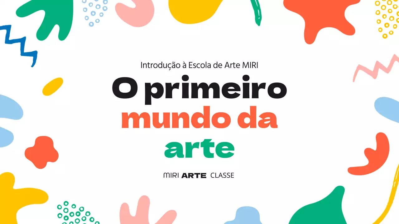 Um bonito prospeto de escola de arte verde e laranja