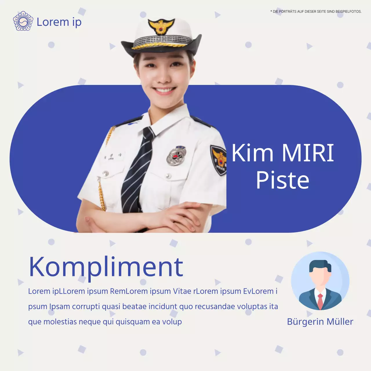 Förderung von polizeilichen Inhalten in Blau und Weiß