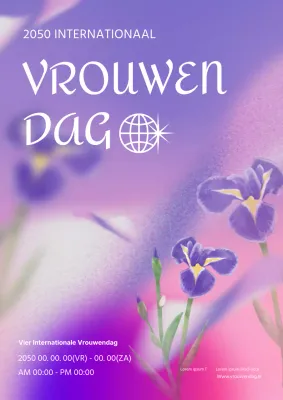 Promoot een moderne vrouwendagviering in roze en paars