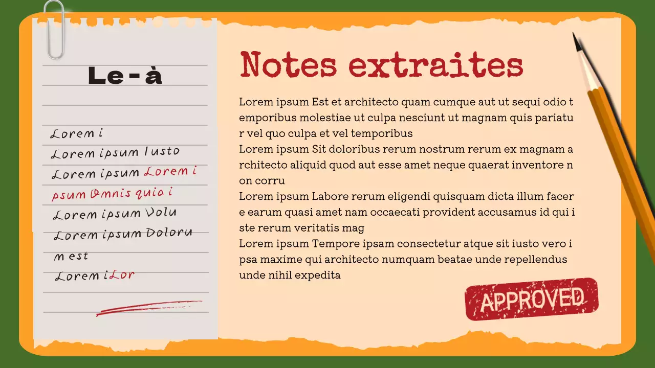 Rapport de fichier d'affaire rétro beige et orange