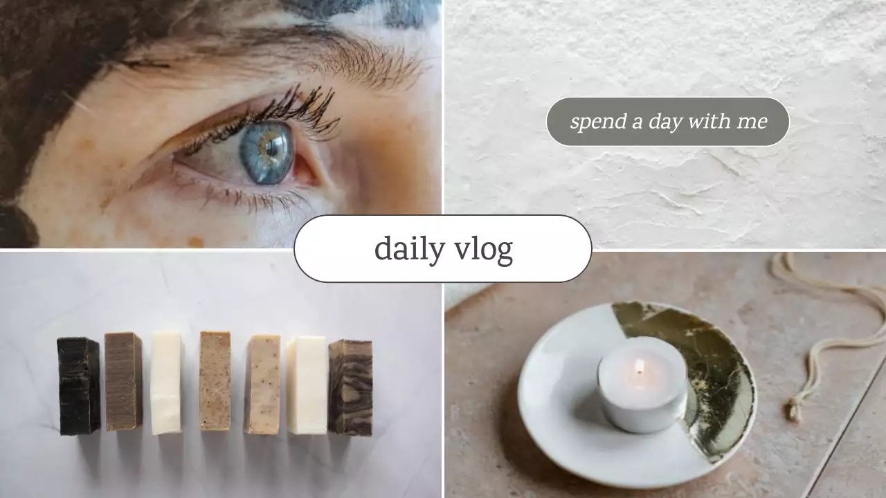 베이지 미니멀 데일리 Vlog 프로모션 유튜브 썸네일