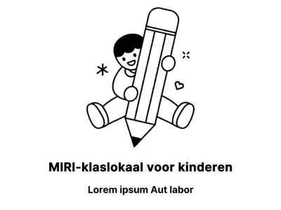 Promotieontwerp voor een academie met een kind dat een potlood vasthoudt