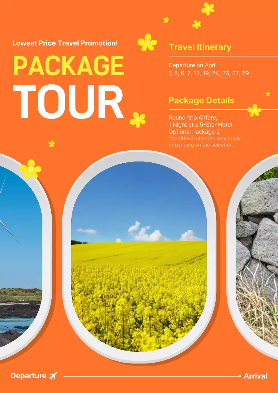 Orange Modern Travel Promotion Poster