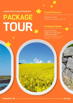 Orange Modern Travel Promotion Poster