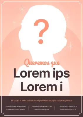 Lujoso anuncio de contratación de modelos de cirugía plástica en rosa y naranja