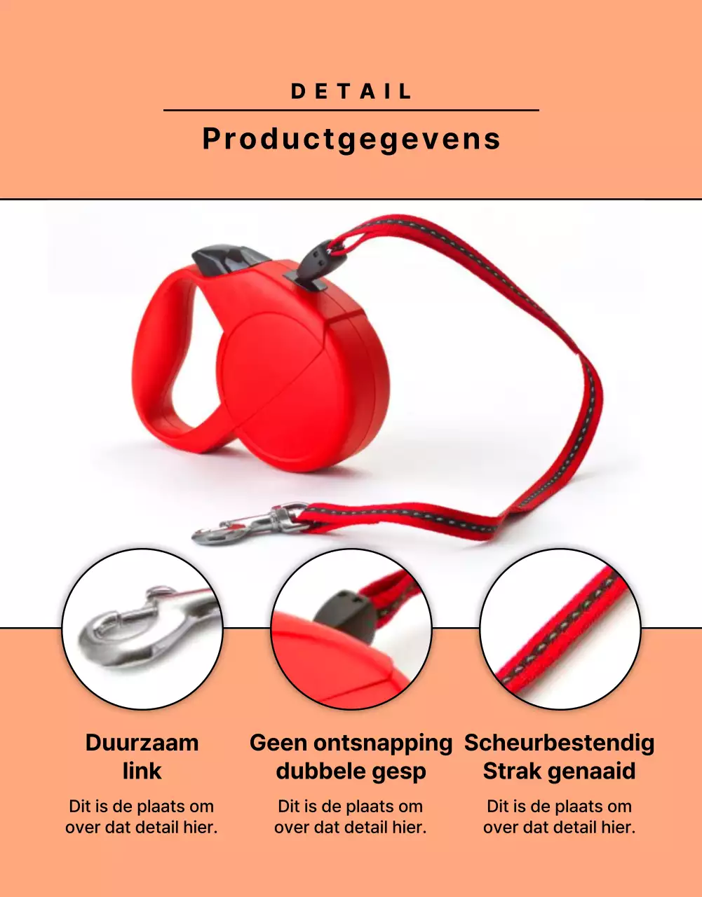 Een eenvoudige gele en oranje hondenriem promoten