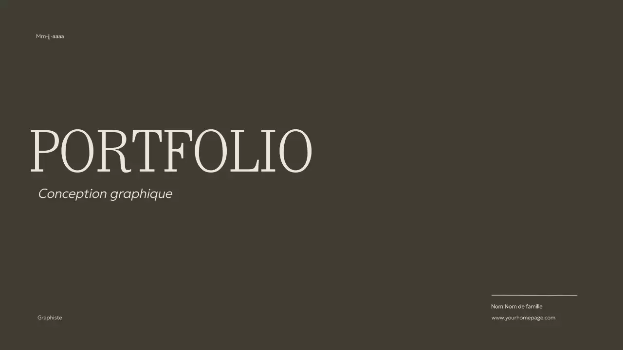 Matériel de portfolio créatif minimaliste beige et kaki