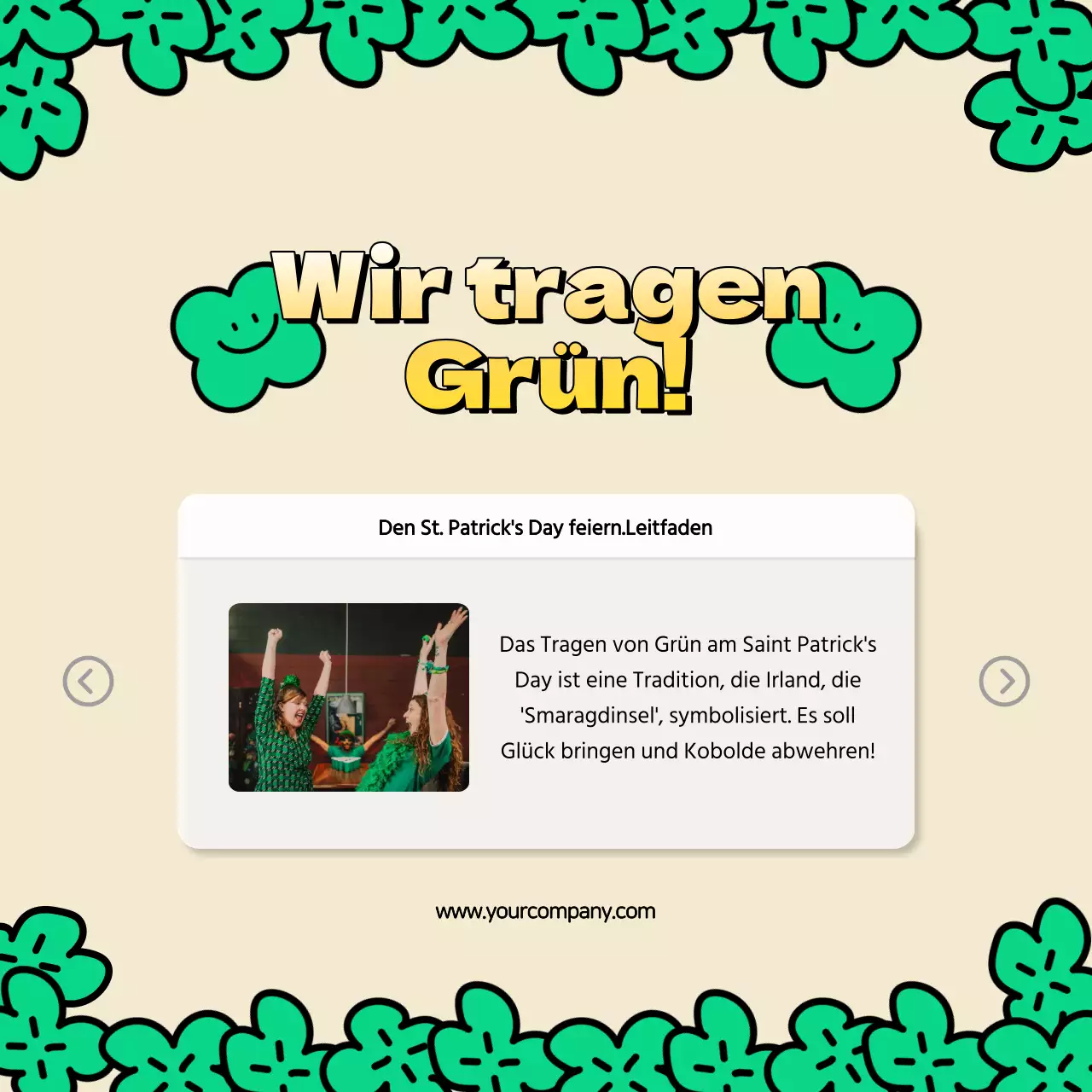 Gelb und Grün Natur Charmante Werbung für den St. Patrick Day