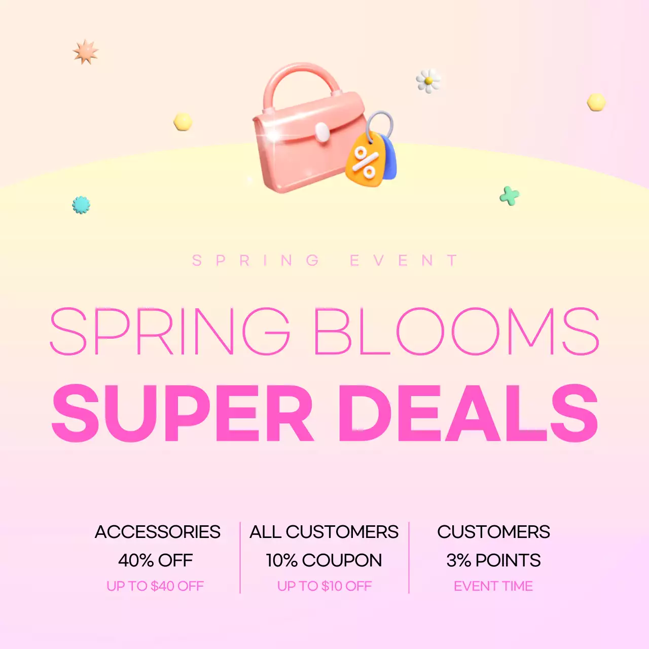 Pink Trendy Spring Promotion Social Media Post