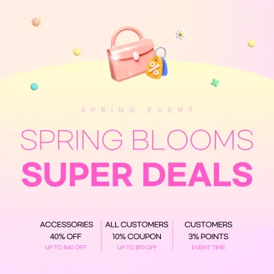 Pink Trendy Spring Promotion Social Media Post