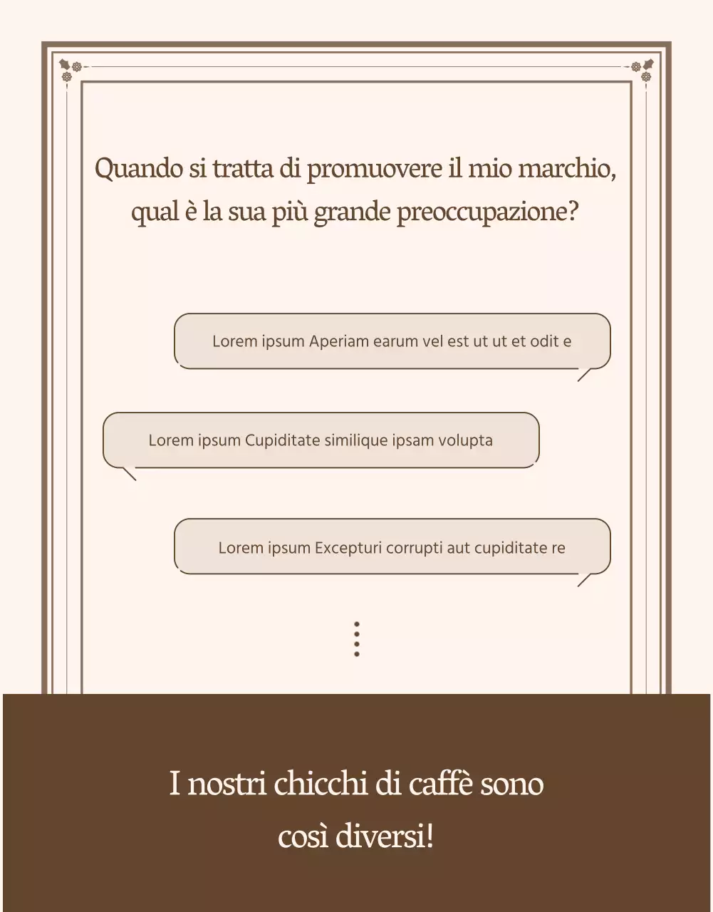 Pagina introduttiva o annuncio per pagine di dettaglio vintage in avorio e beige