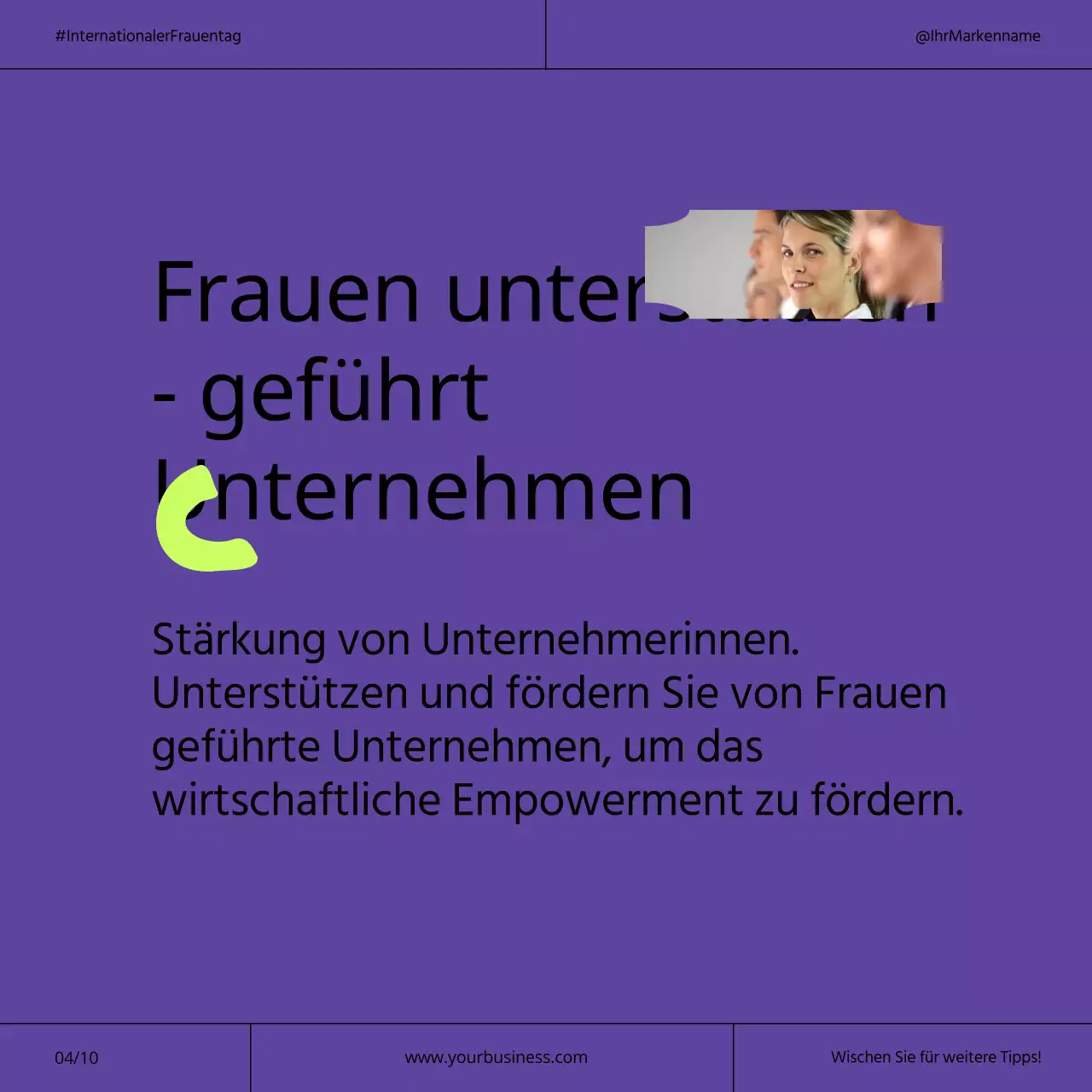 Lila und Neon Modern Kampagne zum Internationalen Frauentag