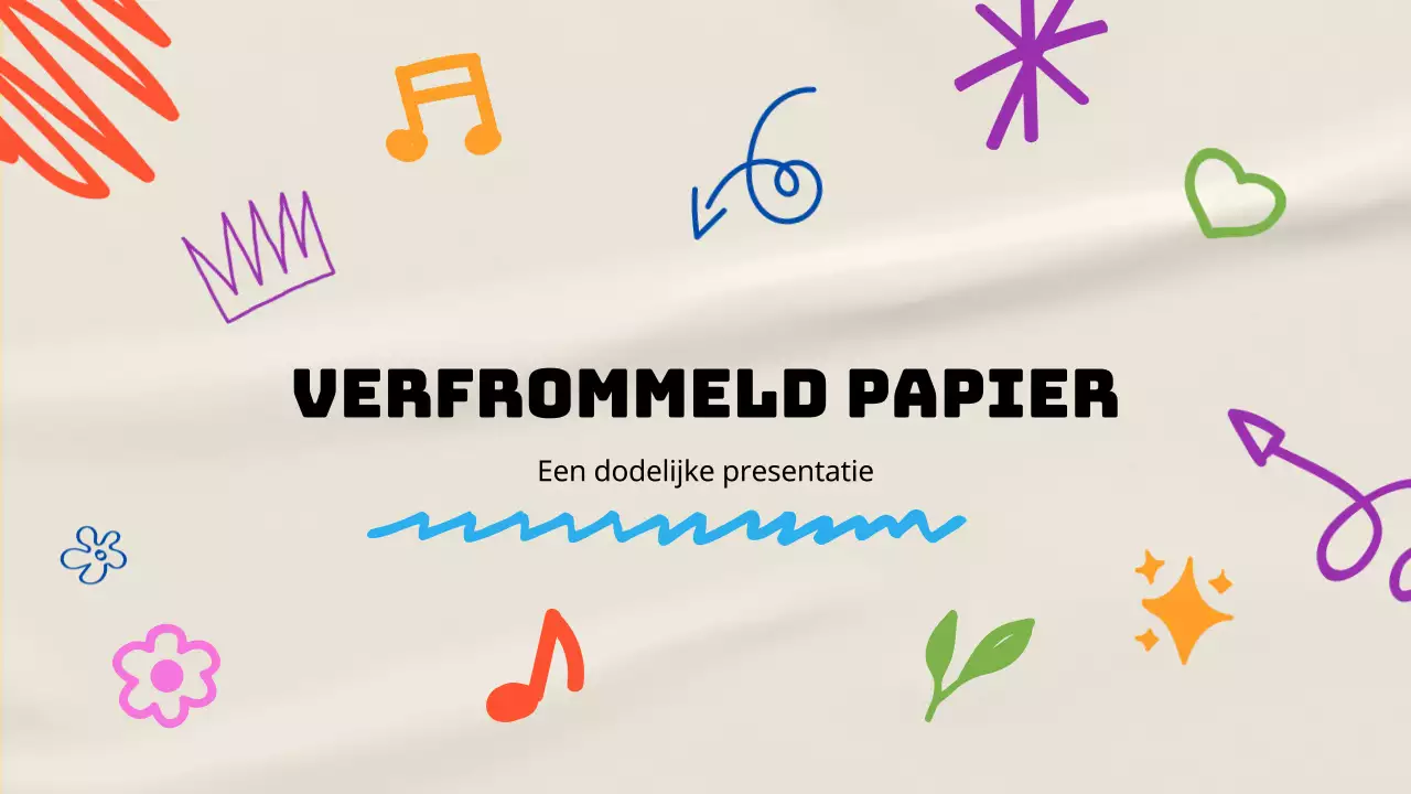 Beige Trendy Fun verfrommeld papier Leerpapier