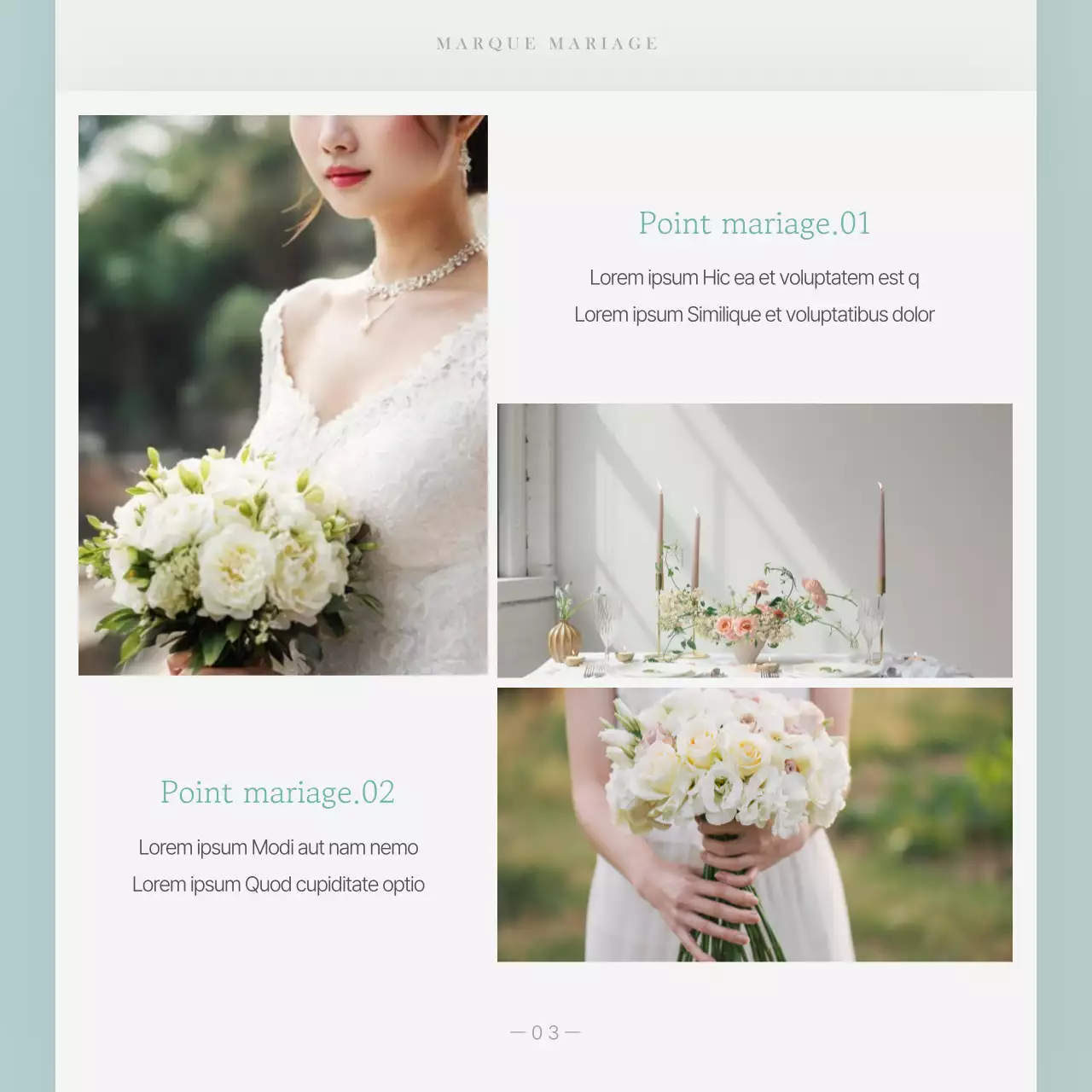 Promouvoir une marque de mariage simple en bleu clair